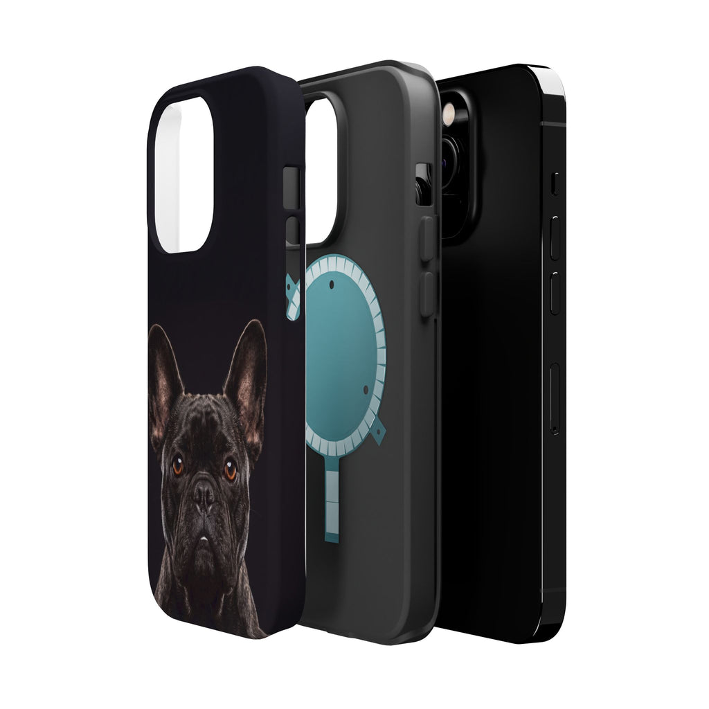 Black French Bulldog Phone Case — Impact-Resistant Wireless Charging Cover