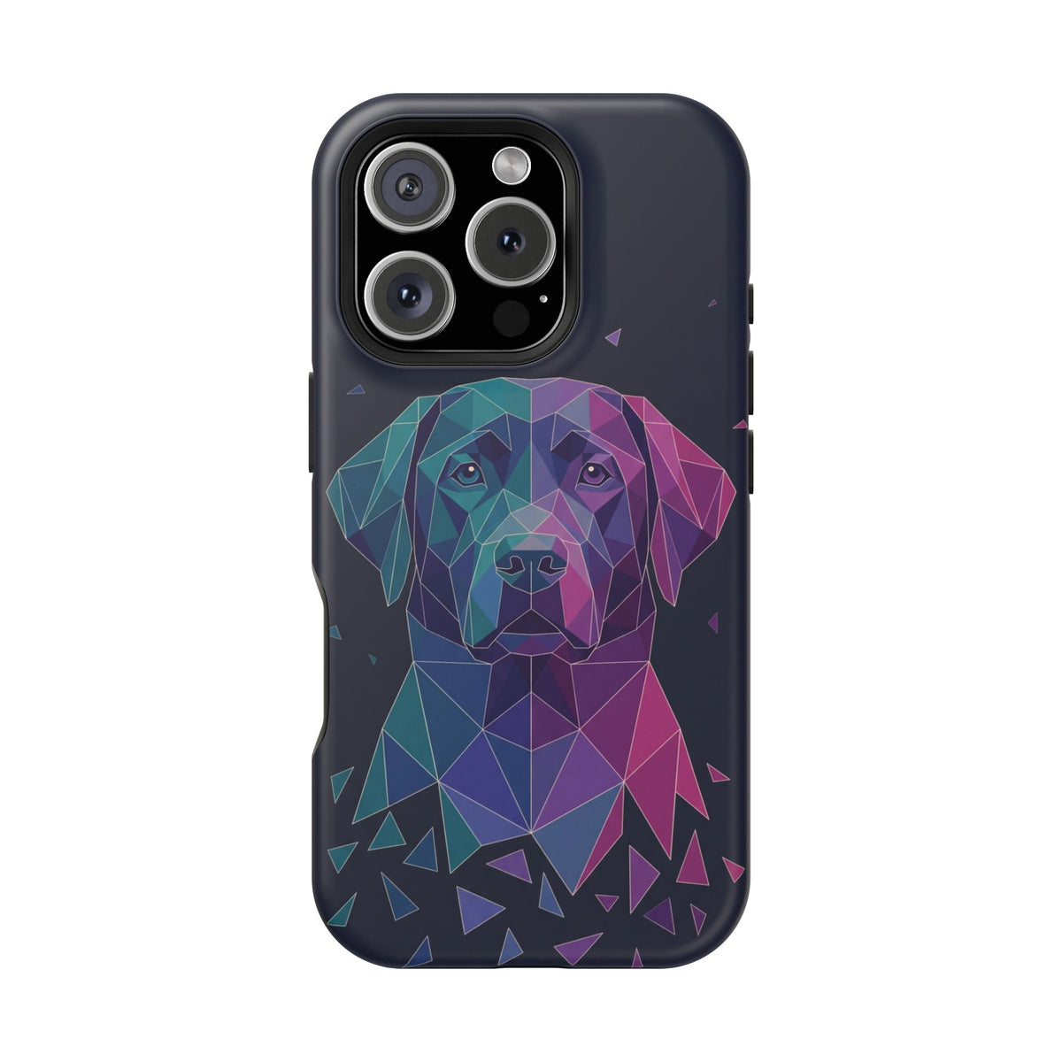 Geometric Labrador Phone Case — Tough Magnetic Case with Wireless Charging