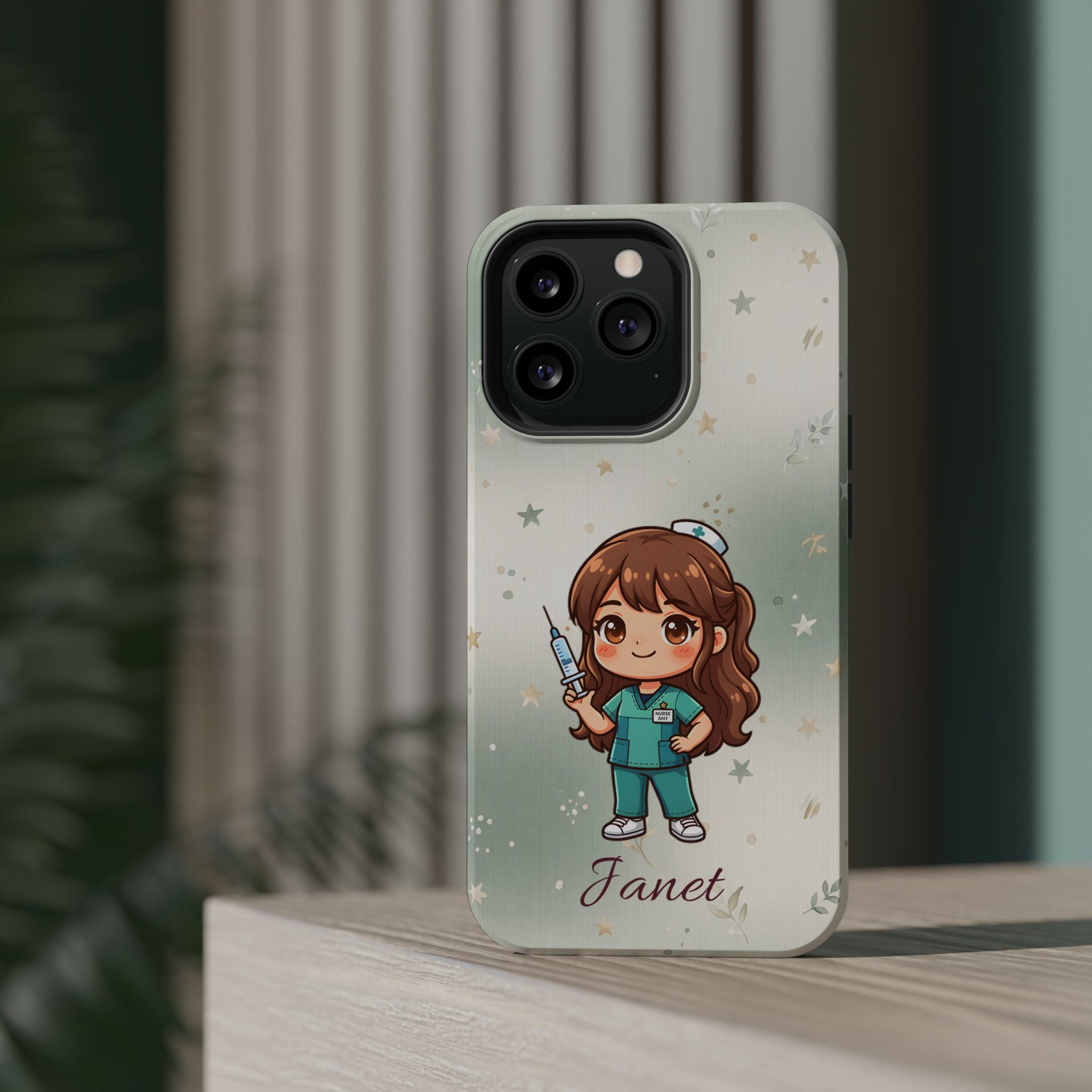 Personalized Nurse with Syringe Phone Case — Wireless Charging Cover
