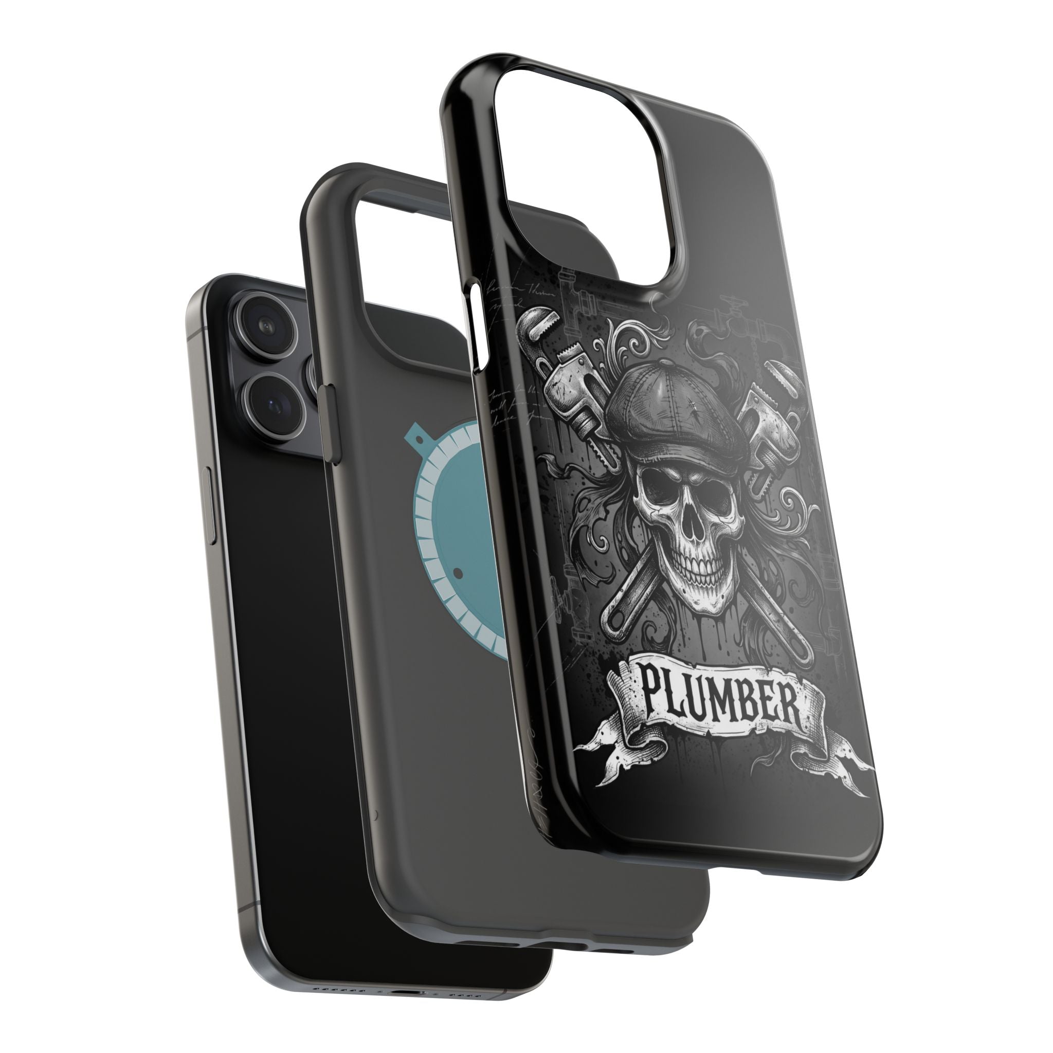 Skull & Wrenches Plumber Phone Case — Wireless Charging Cover