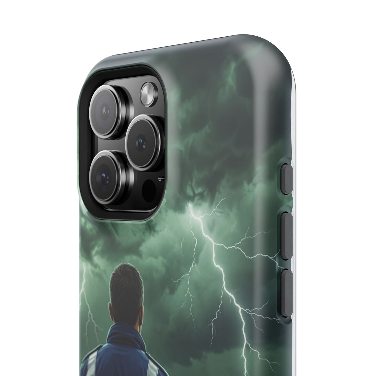 Paramedic Green Storm Phone Case — Magnetic Wireless Charging Cover