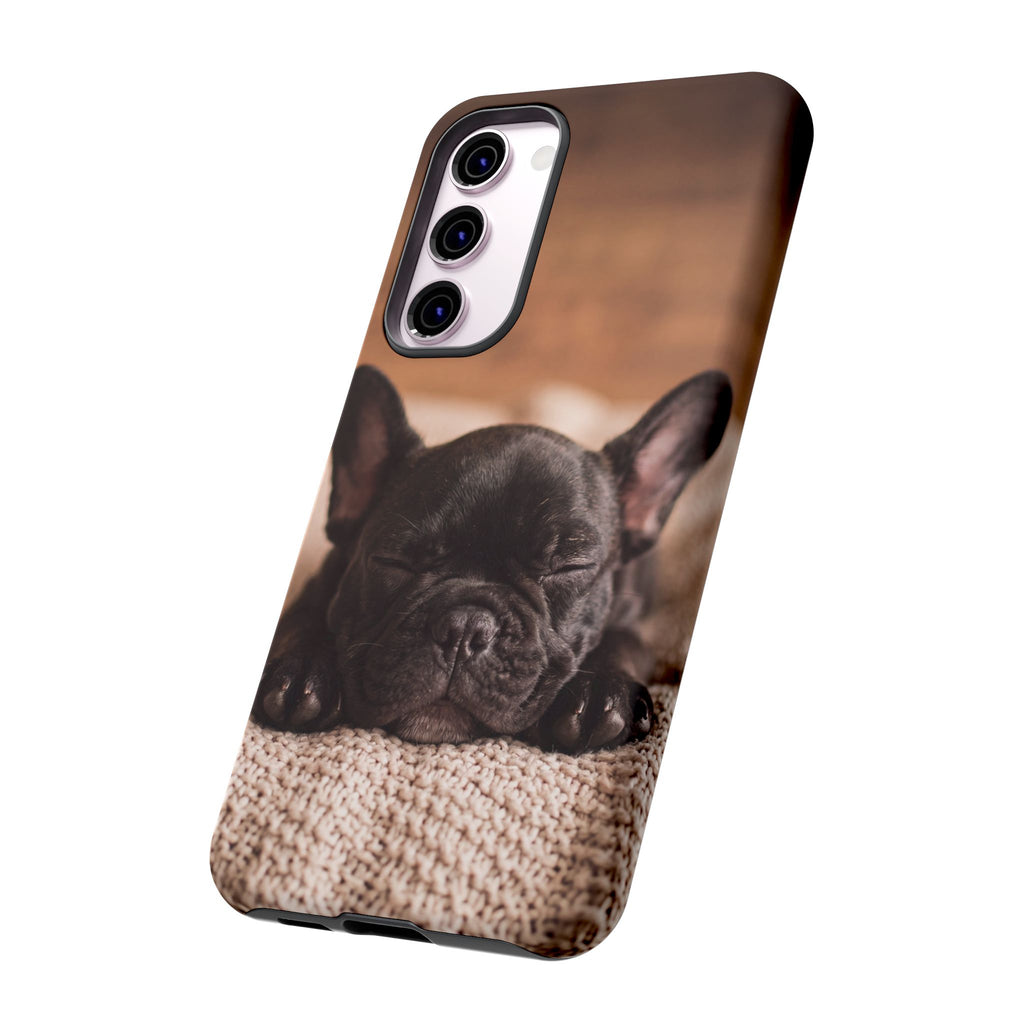 Sleeping French Bulldog Phone Case | Cozy Frenchie Resting on Blanket | iPhone & Samsung