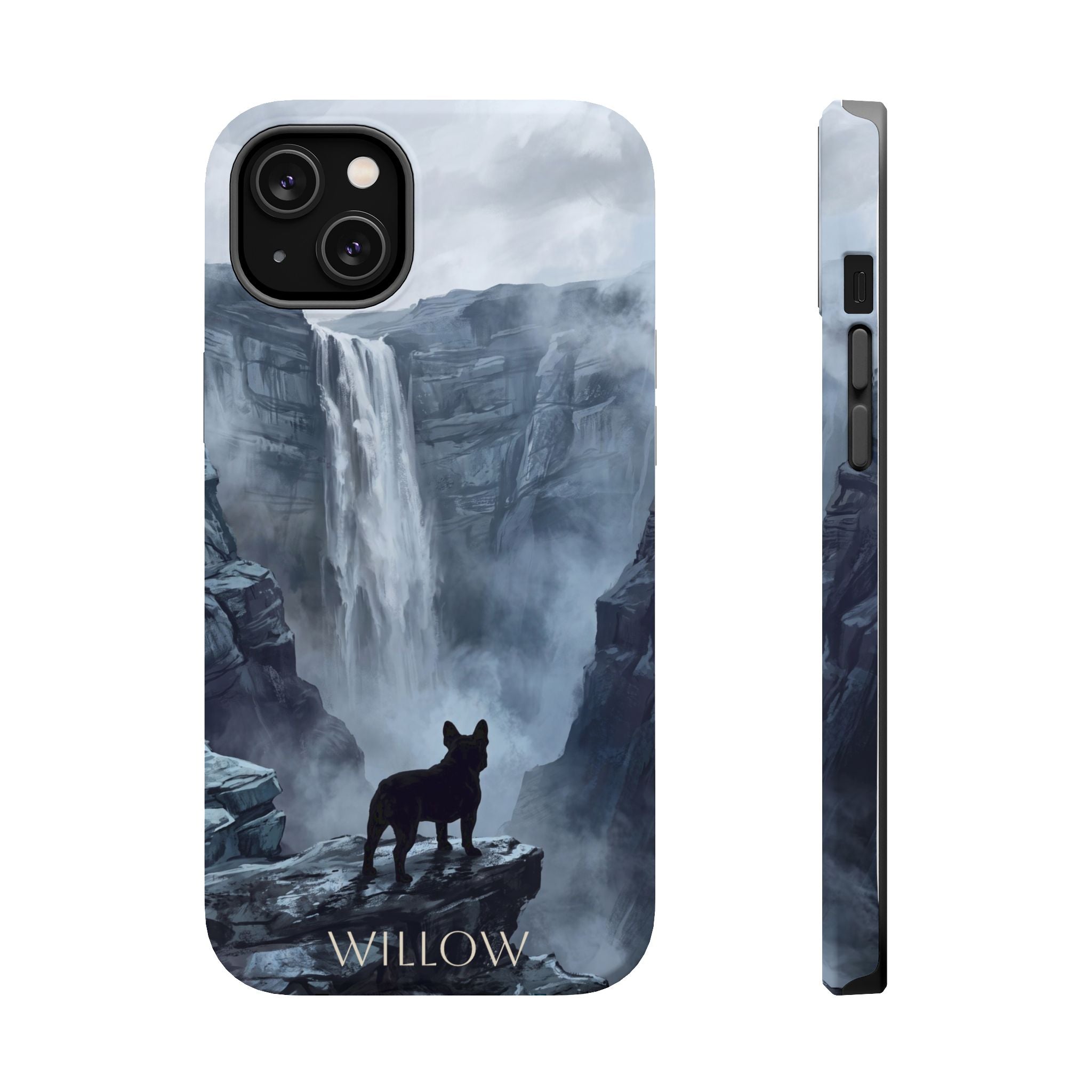 Personalized French Bulldog Misty Waterfall Phone Case — Wireless Charging Cover
