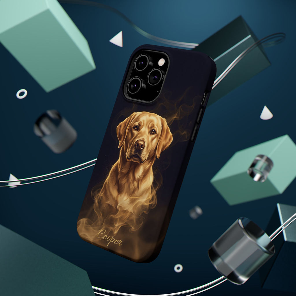 Personalized Gold Smoke Labrador Phone Case — Tough Magnetic Case with Wireless Charging