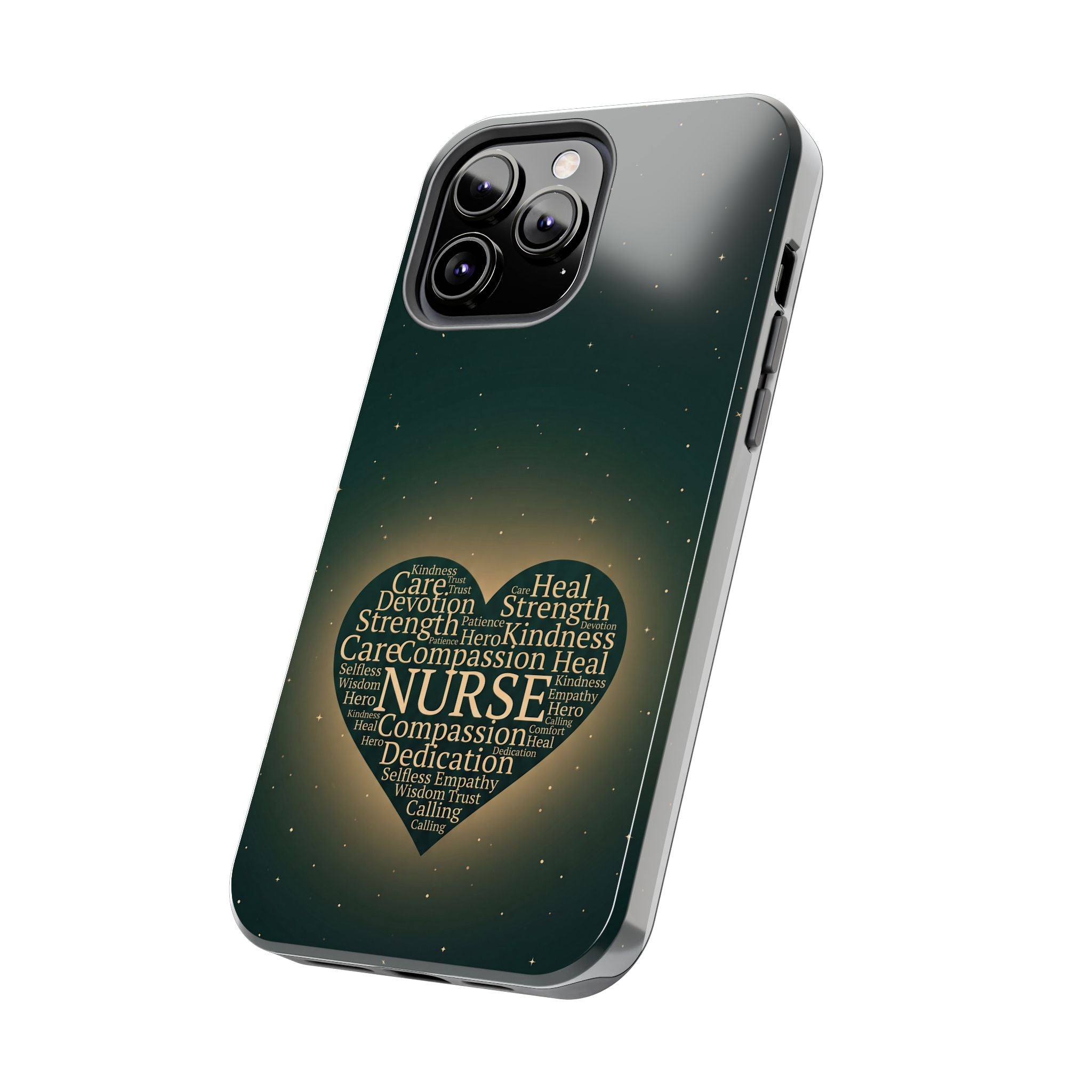 Nurse Heart Tough Phone Case — Inspirational Word Cloud Tribute - iphone and Samsung Galaxy series