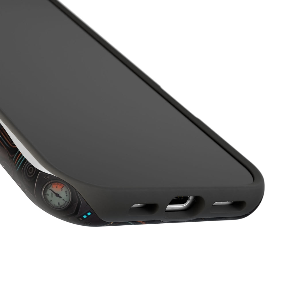 Mech Armor Phone Case — Industrial Circuit Wireless Charging Cover