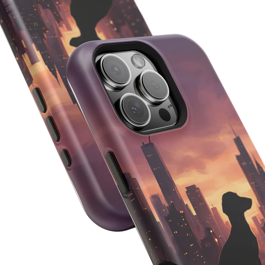 Personalized Dachshund City Skyline Phone Case — Wireless Charging Cover