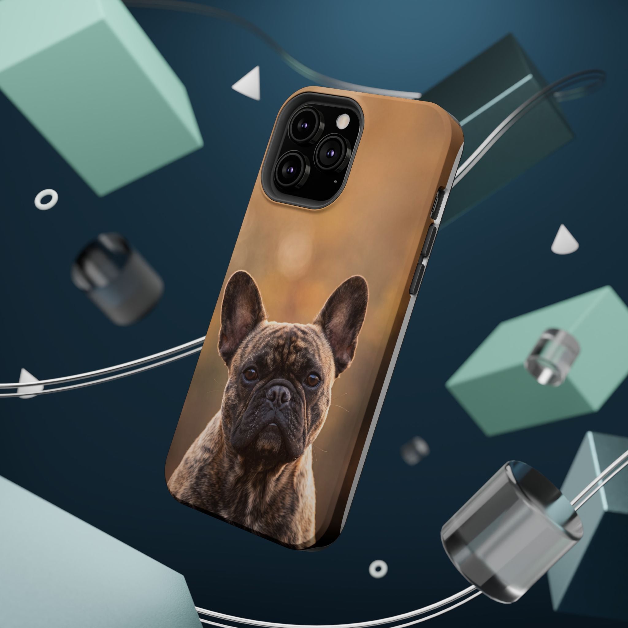 Brindle French Bulldog Phone Case — Impact-Resistant Wireless Charging Cover