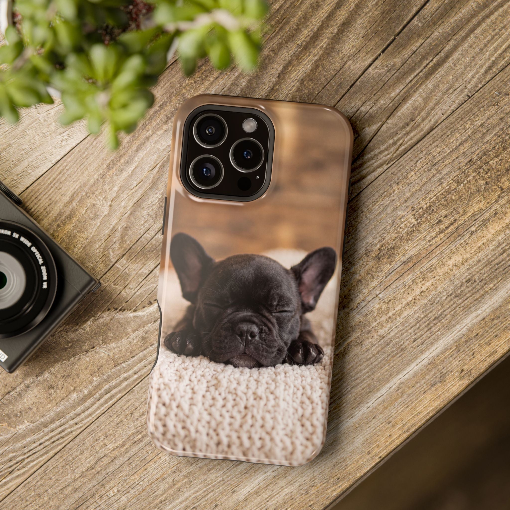 Sleepy French Bulldog Phone Case — Impact-Resistant Wireless Charging Cover