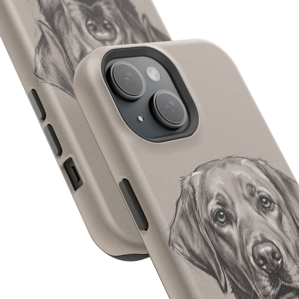 Charcoal Sketch Labrador Phone Case — Tough Magnetic Case with Wireless Charging