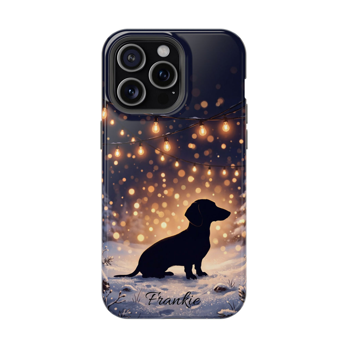 Personalized Dachshund Golden Sparks Phone Case — Wireless Charging Cover