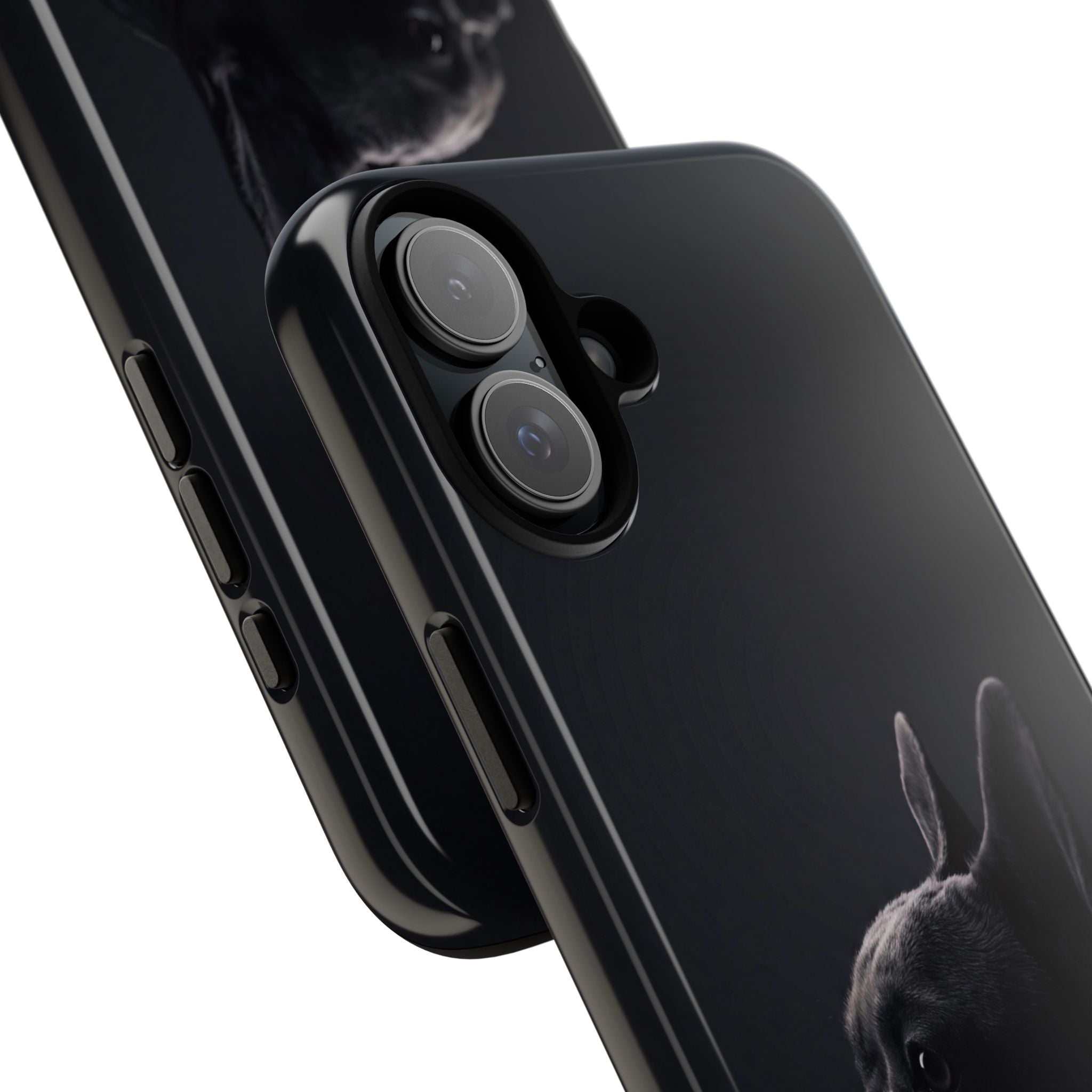 Silhouette French Bulldog Phone Case | Minimalist Black-on-Black Frenchie Profile | iPhone & Samsung