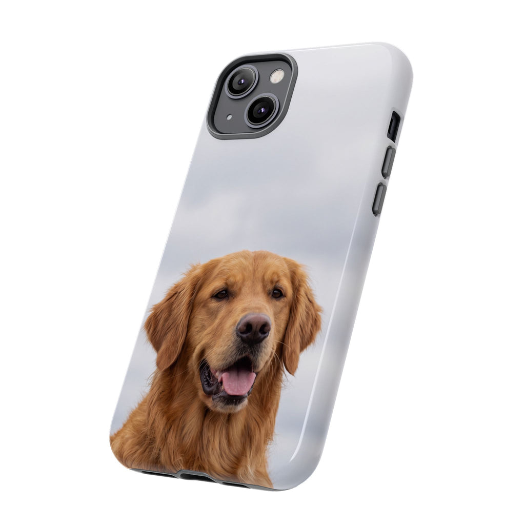 Golden Retriever Portrait Phone Case | Happy Dog Photo on Soft Sky Background | Samsung & iPhone