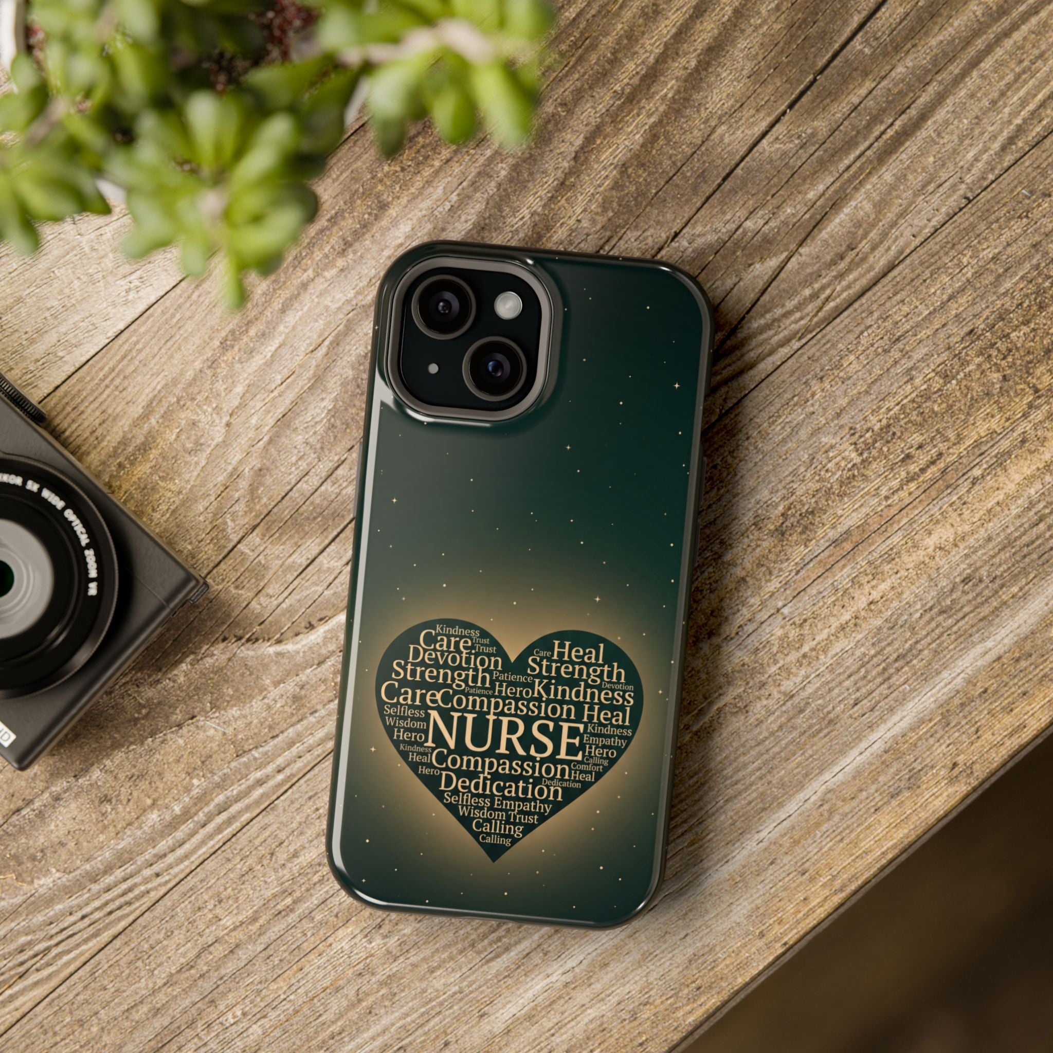 Nurse Heart Word and Art Phone Case — Impact-Resistant Wireless Charging Cover