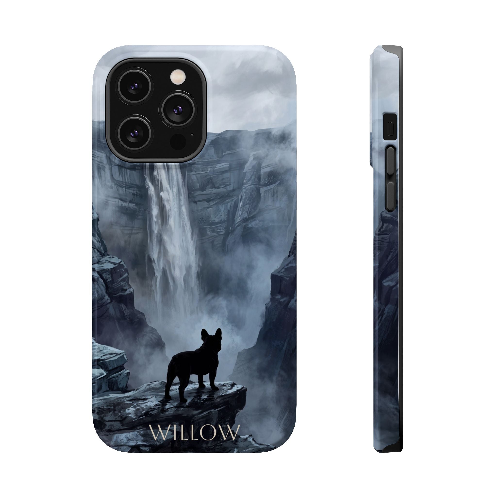Personalized French Bulldog Misty Waterfall Phone Case — Wireless Charging Cover