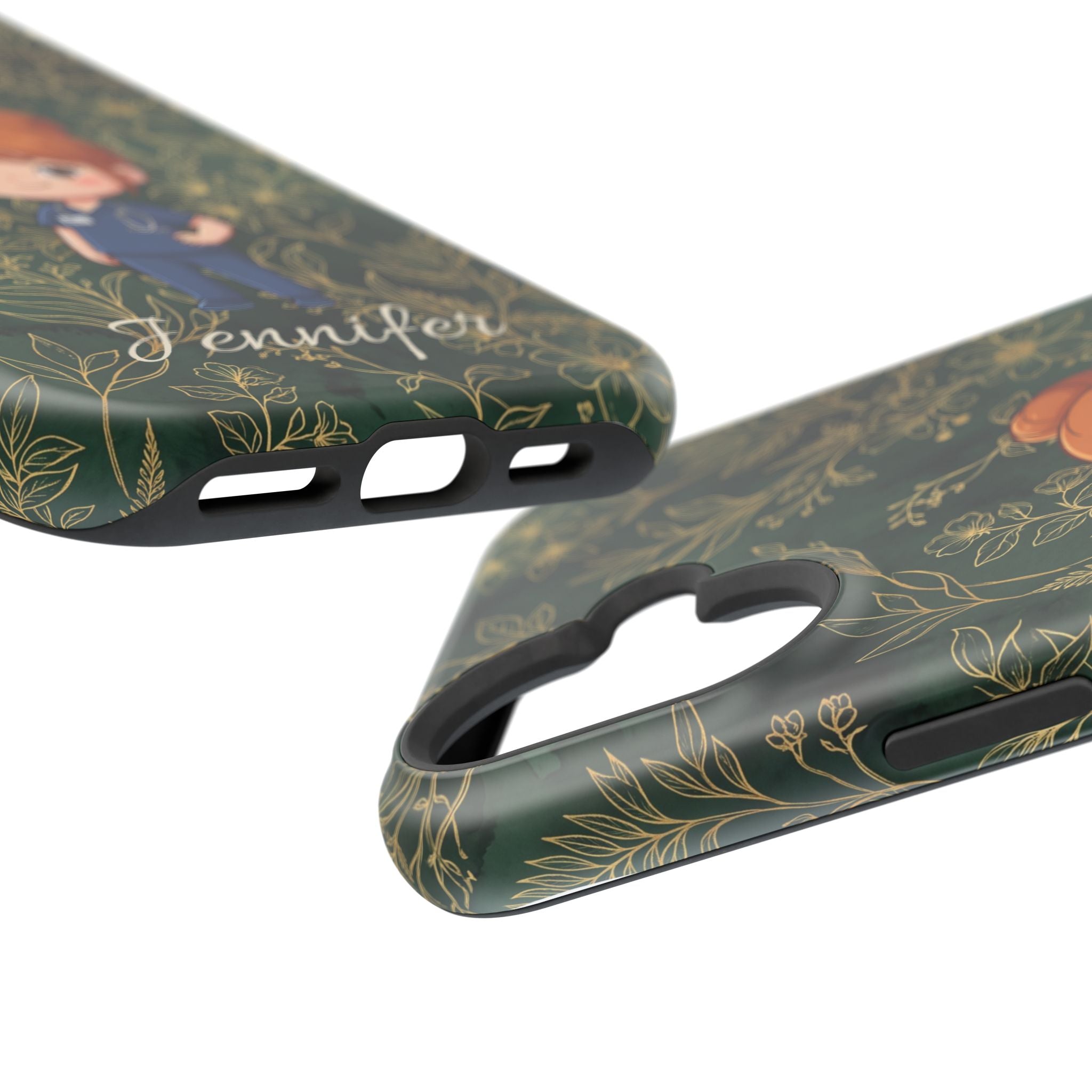 Personalized Nurse Botanical Phone Case — Impact-Resistant Wireless Charging Cover