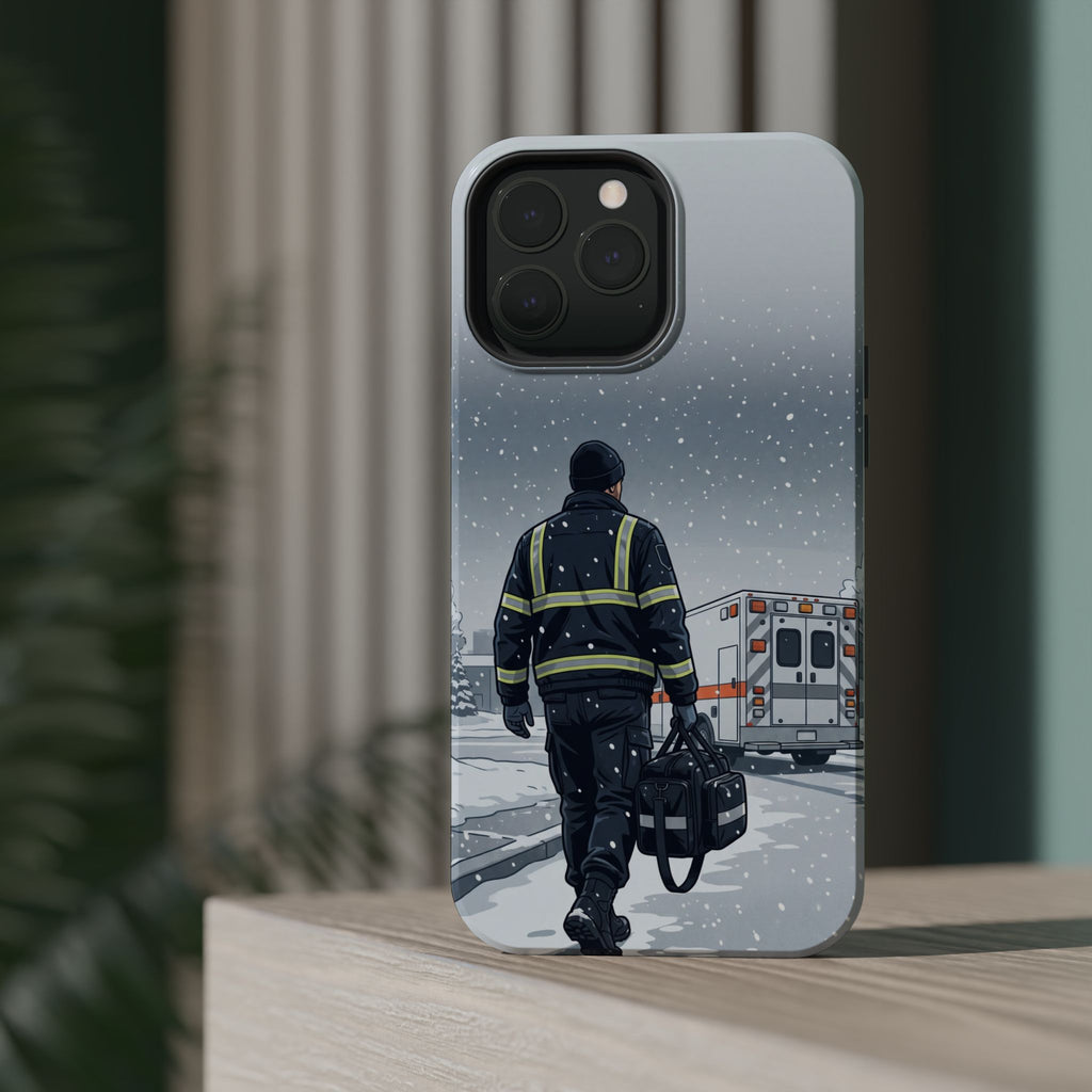 Bold Paramedic/EMT Portrait Phone Case — Magnetic Wireless Charging Cover