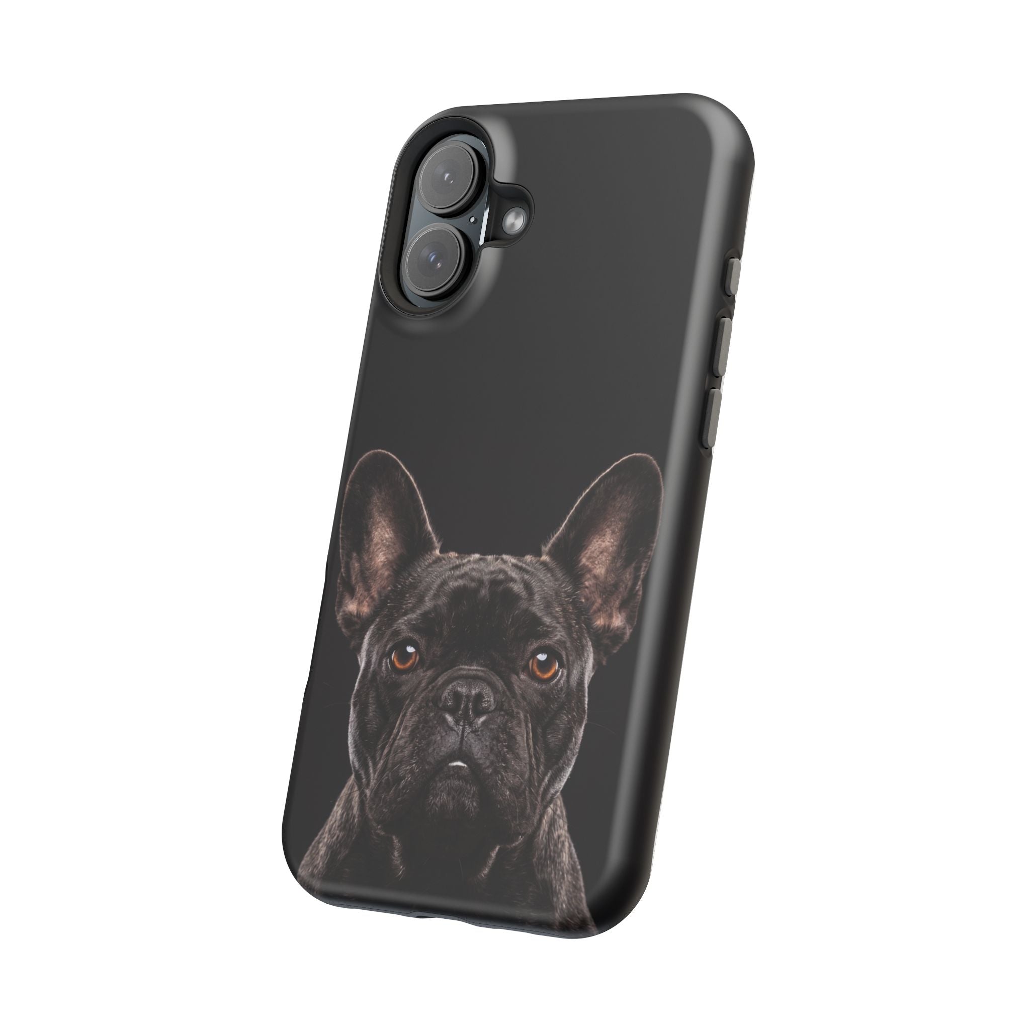Black French Bulldog Phone Case — Impact-Resistant Wireless Charging Cover