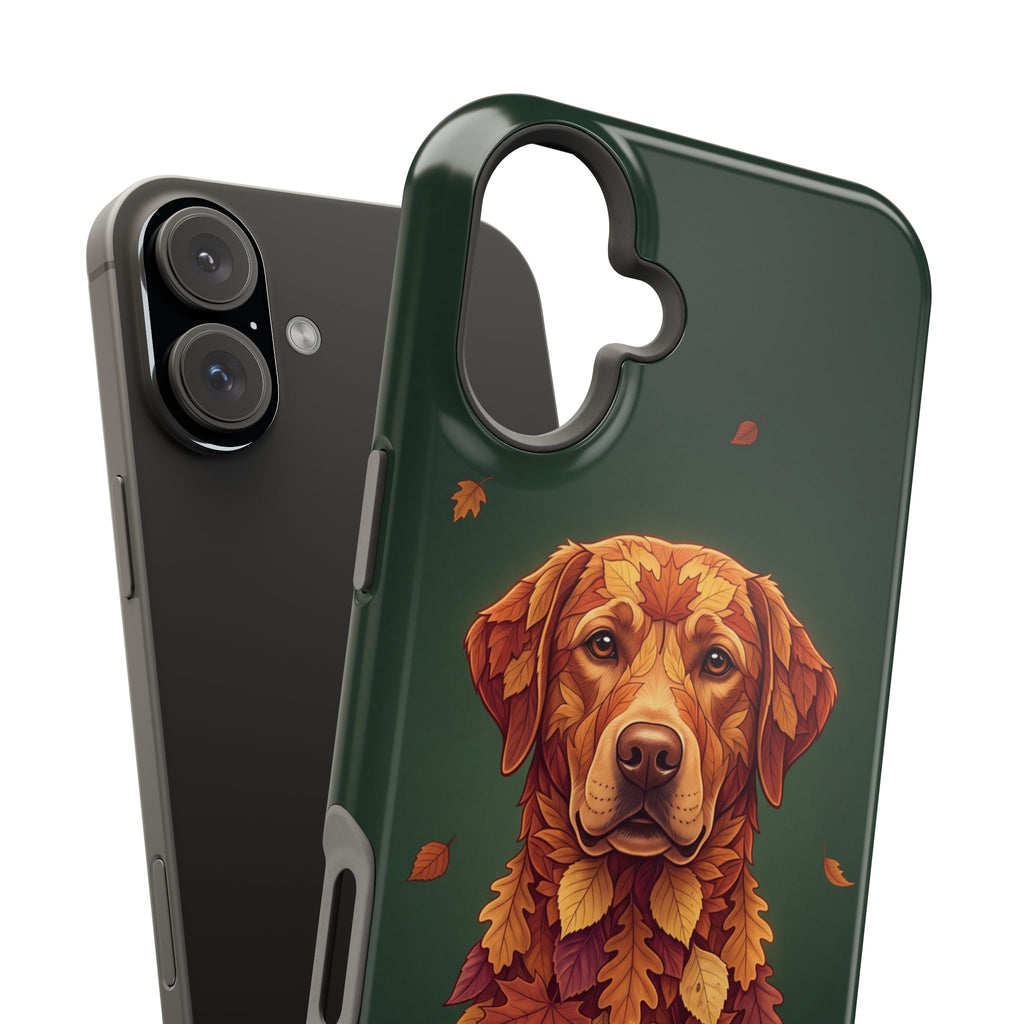 Autumn Leaves Labrador Phone Case — Tough Magnetic Case with Wireless Charging