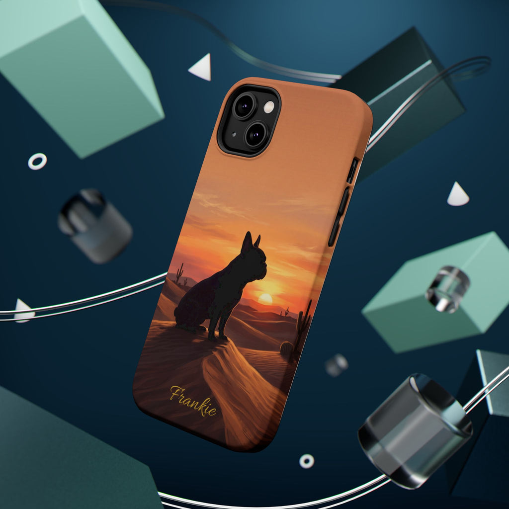 Personalized French Bulldog Desert Sunset Phone Case — Wireless Charging Cover