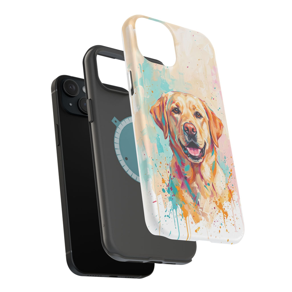 Yellow Labrador Colour Splash Phone Case — Tough Magnetic Case with Wireless Charging