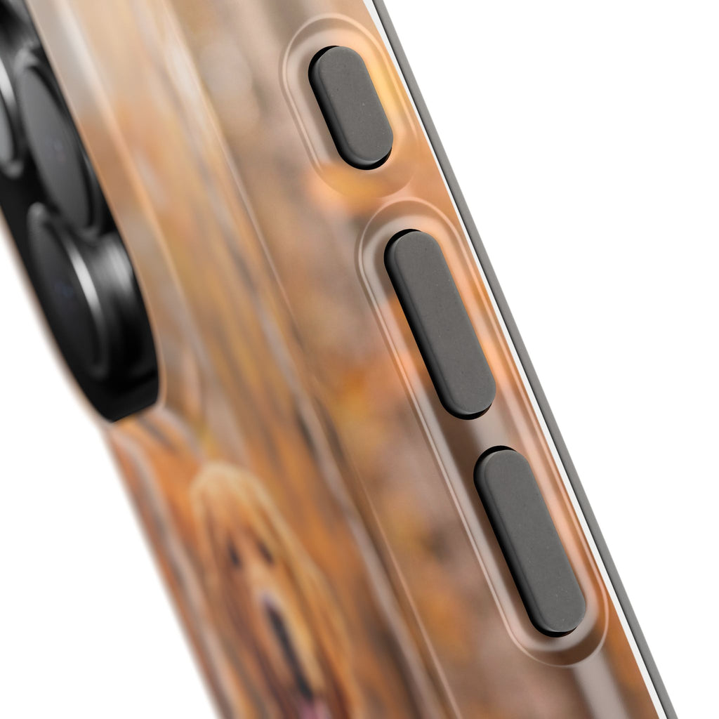 Autumn Golden Retriever Phone Case — Impact-Resistant Wireless Charging Cover