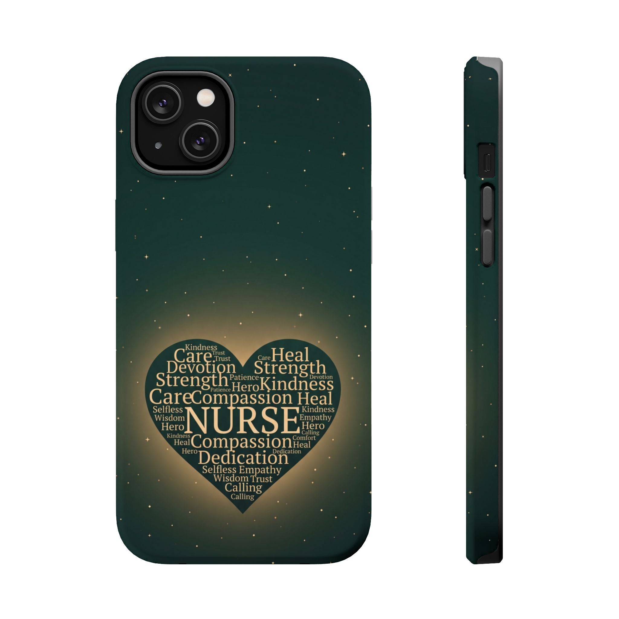 Nurse Heart Word and Art Phone Case — Impact-Resistant Wireless Charging Cover