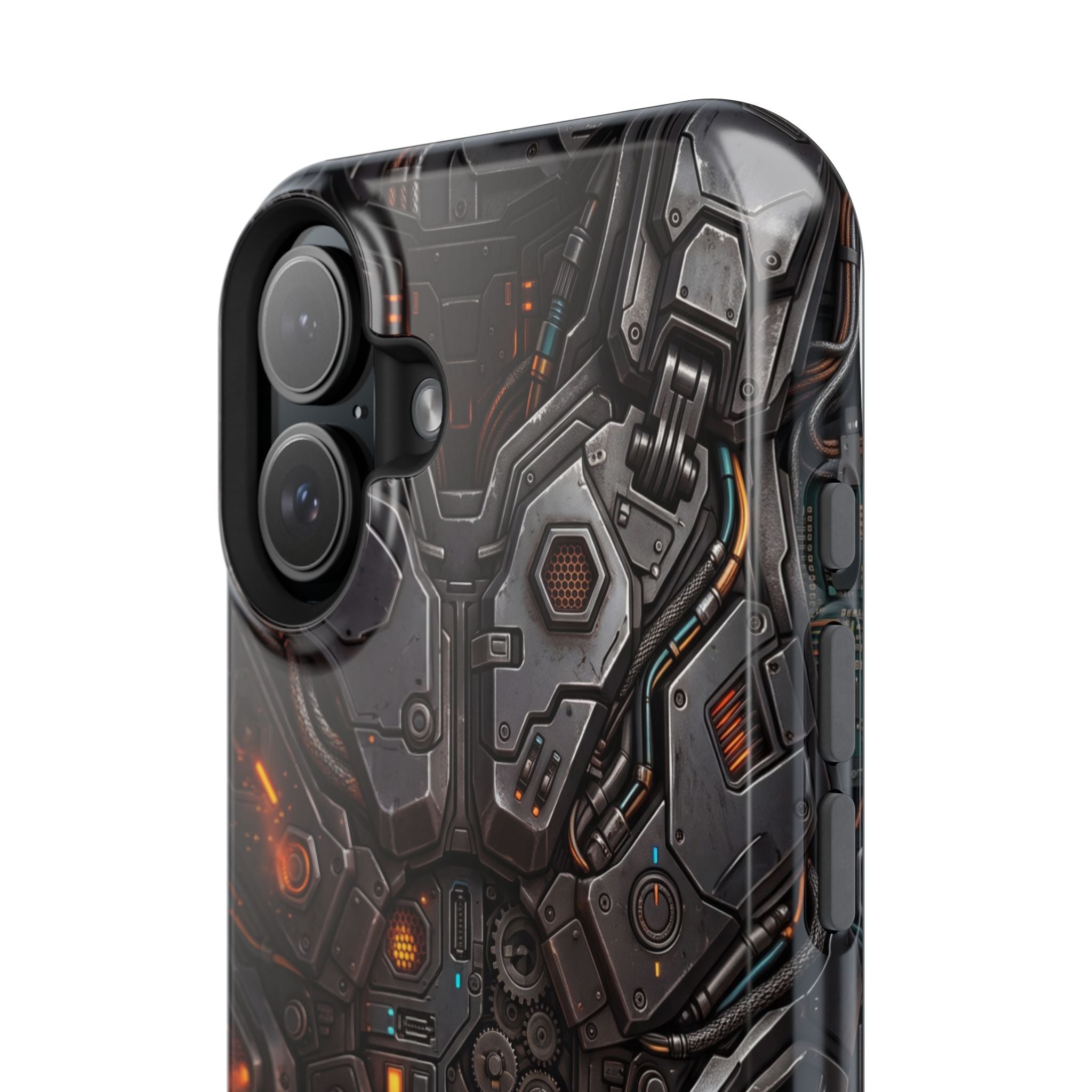 Mech Armor Phone Case — Industrial Circuit Wireless Charging Cover