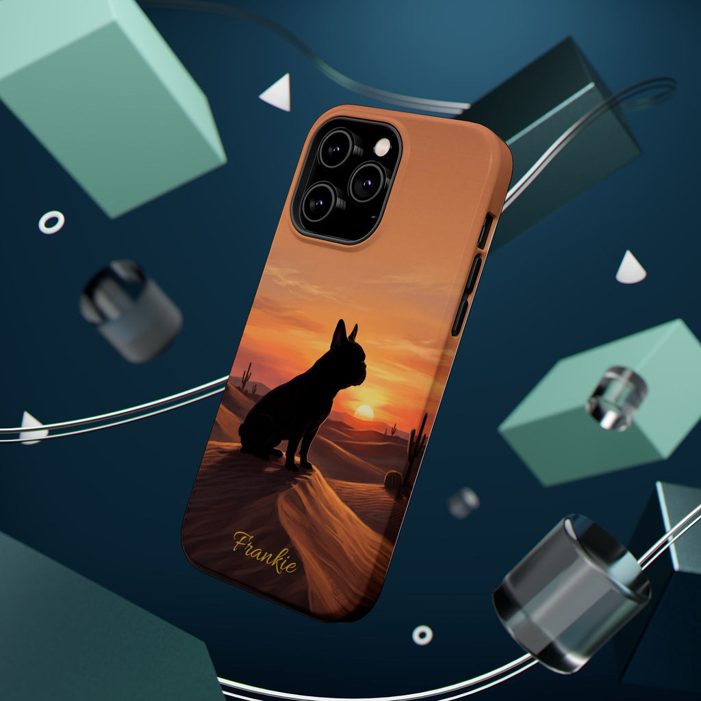 Personalized French Bulldog Desert Sunset Phone Case — Wireless Charging Cover