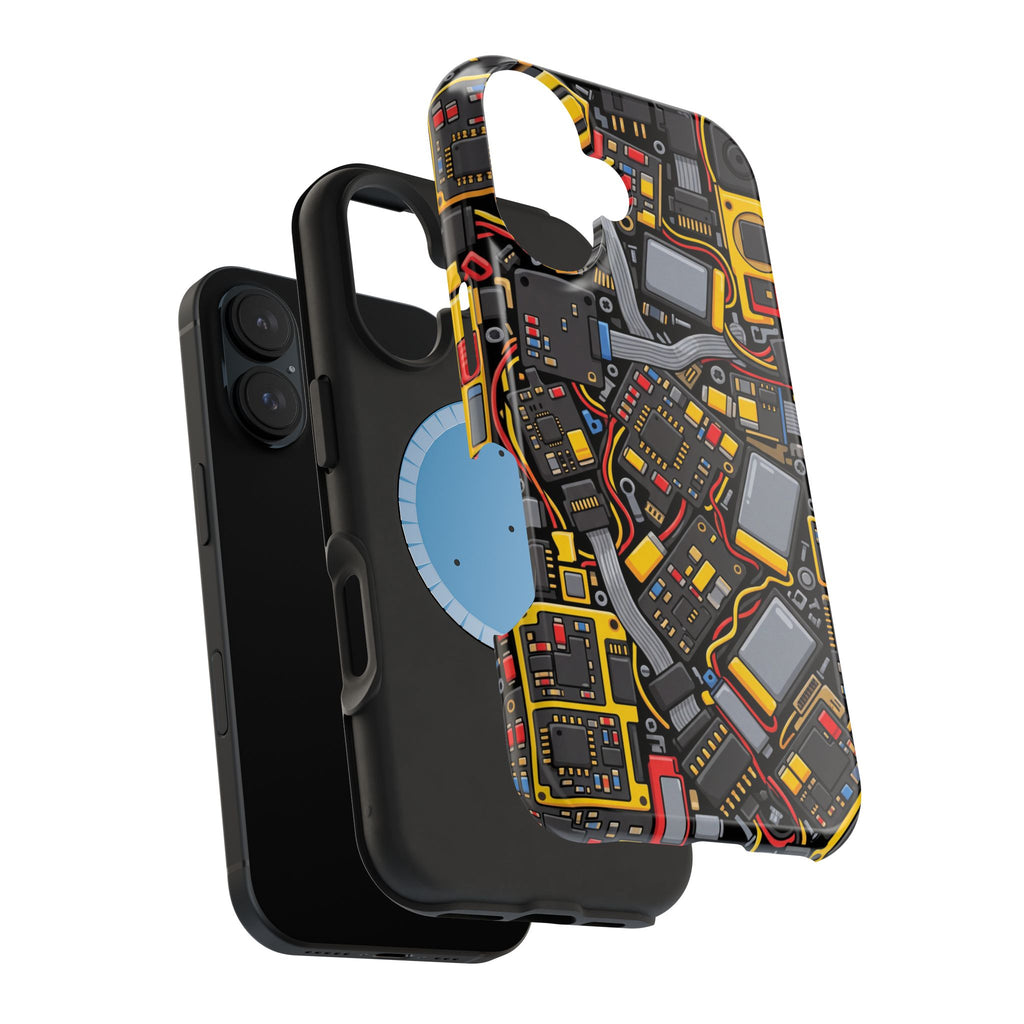 Voltage Board Phone Case — Yellow Circuit Wireless Charging Cover