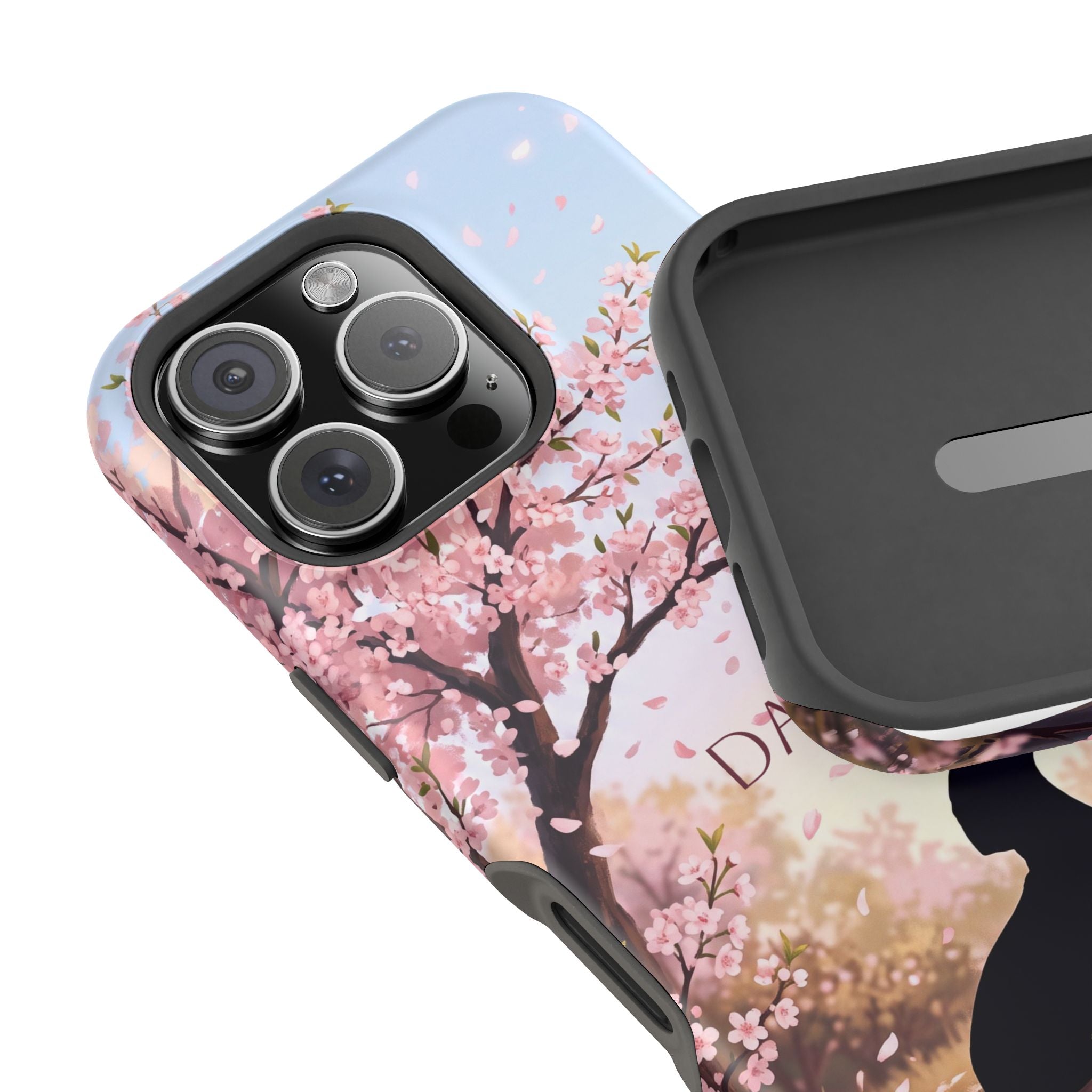 Personalized Dachshund Cherry Blossom Phone Case — Wireless Charging Cover