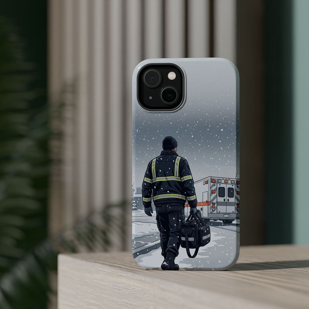 Bold Paramedic/EMT Portrait Phone Case — Magnetic Wireless Charging Cover