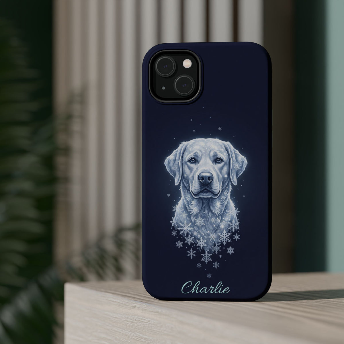 Personalized Winter Snowflake Labrador Phone Case — Tough Magnetic Case with Wireless Charging