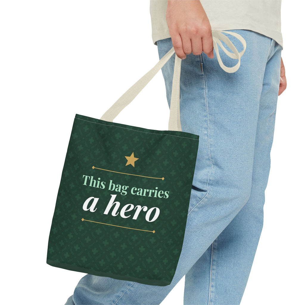 This Bag Carries a Hero Tote | Nurse Gift Tote Bag | Essential Worker Appreciation Gift | Premium Polyester Carry-All