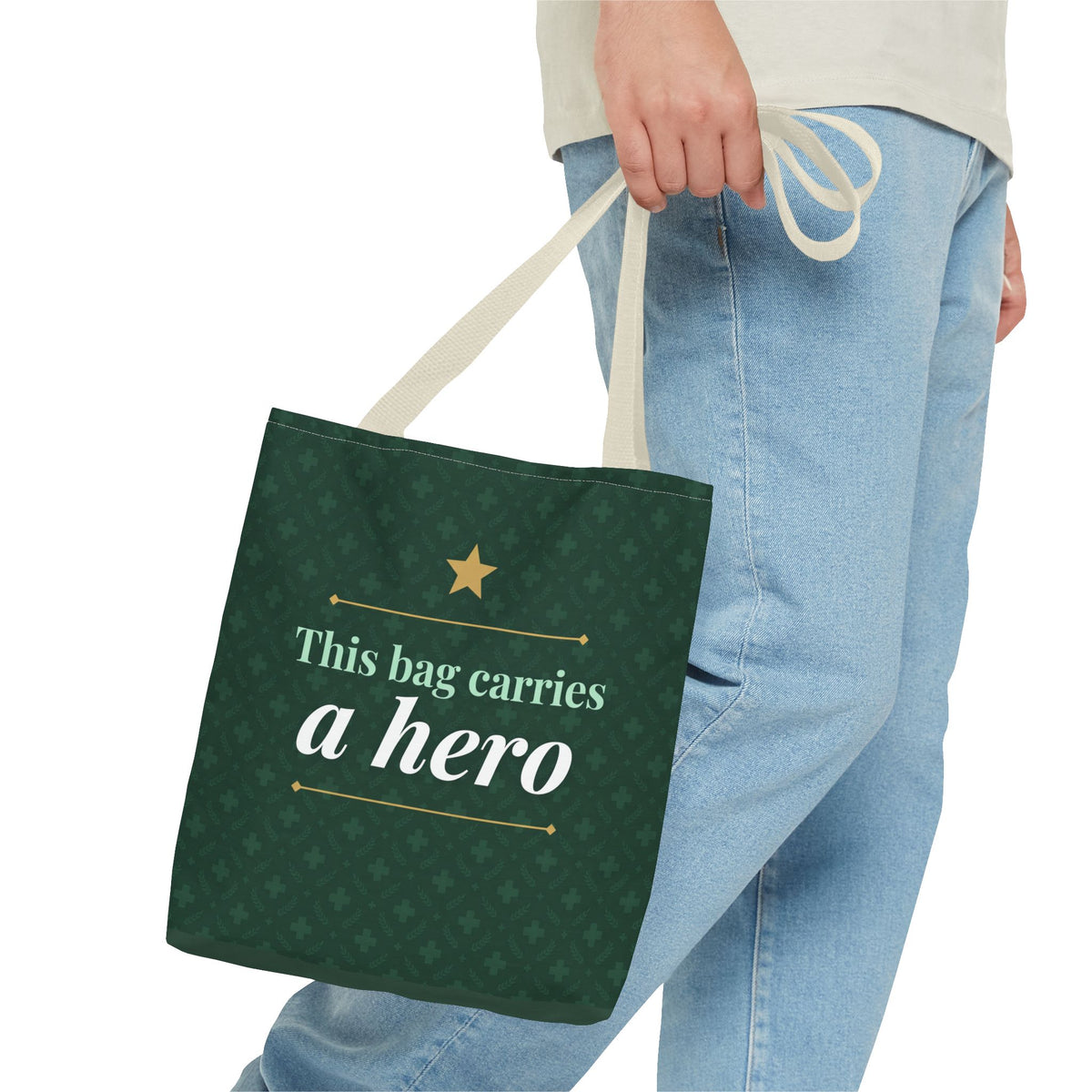 This Bag Carries a Hero Tote | Nurse Gift Tote Bag | Essential Worker Appreciation Gift | Premium Polyester Carry-All