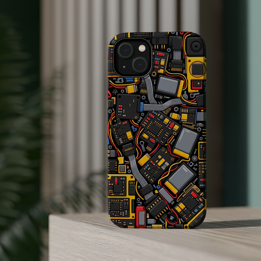Voltage Board Phone Case — Yellow Circuit Wireless Charging Cover