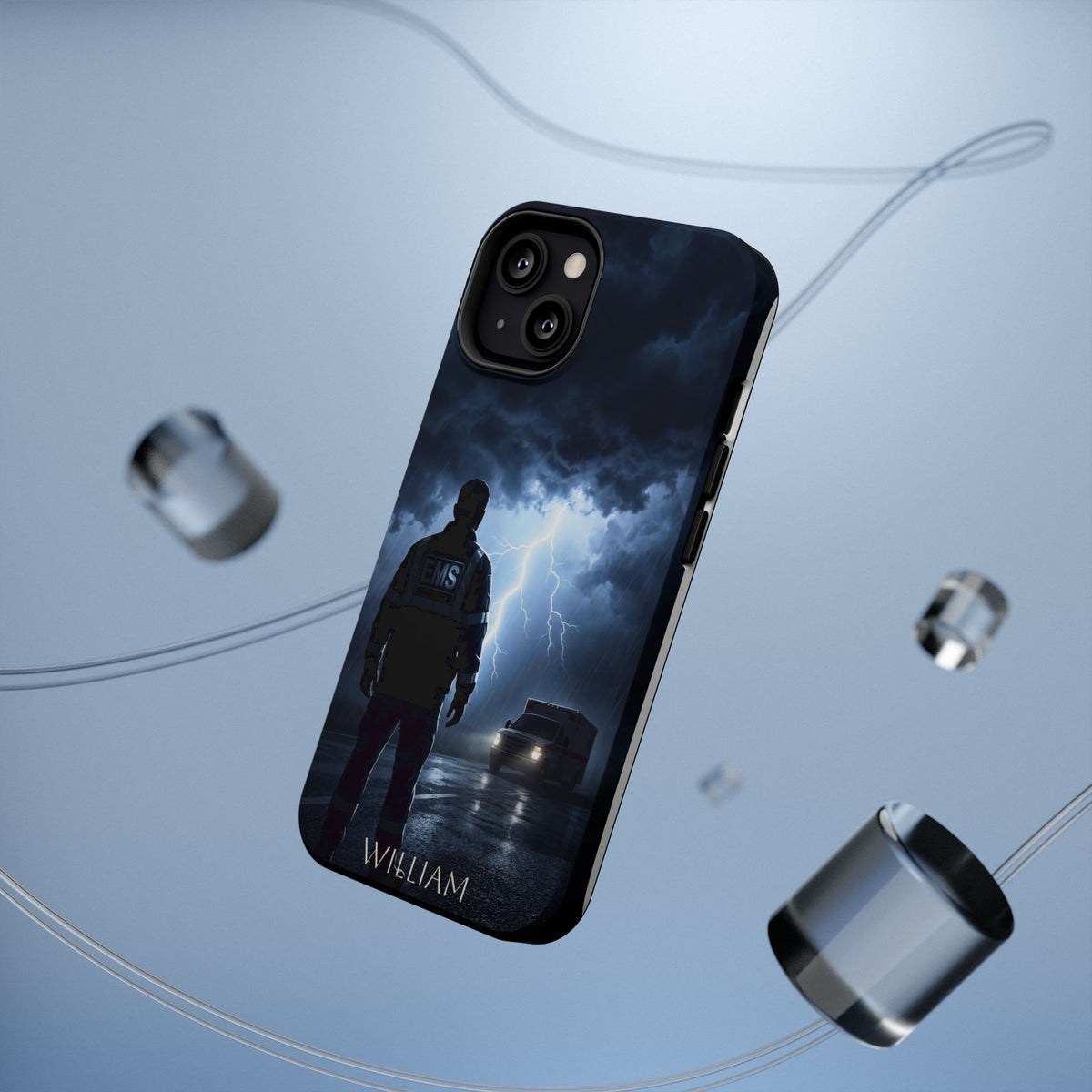 Personalized Lightning Storm EMS Phone Case — Wireless Charging Cover