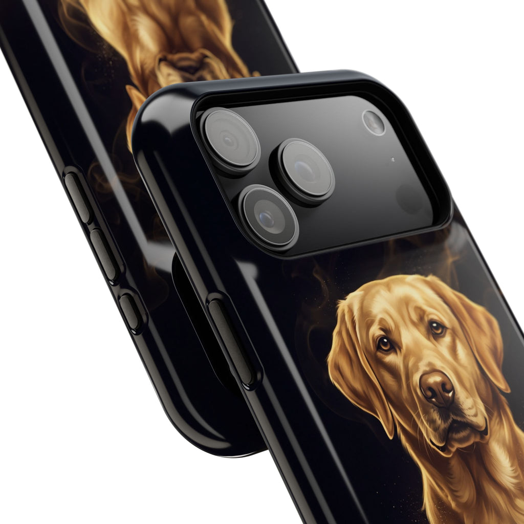 Personalized Gold Smoke Labrador Phone Case — Tough Magnetic Case with Wireless Charging