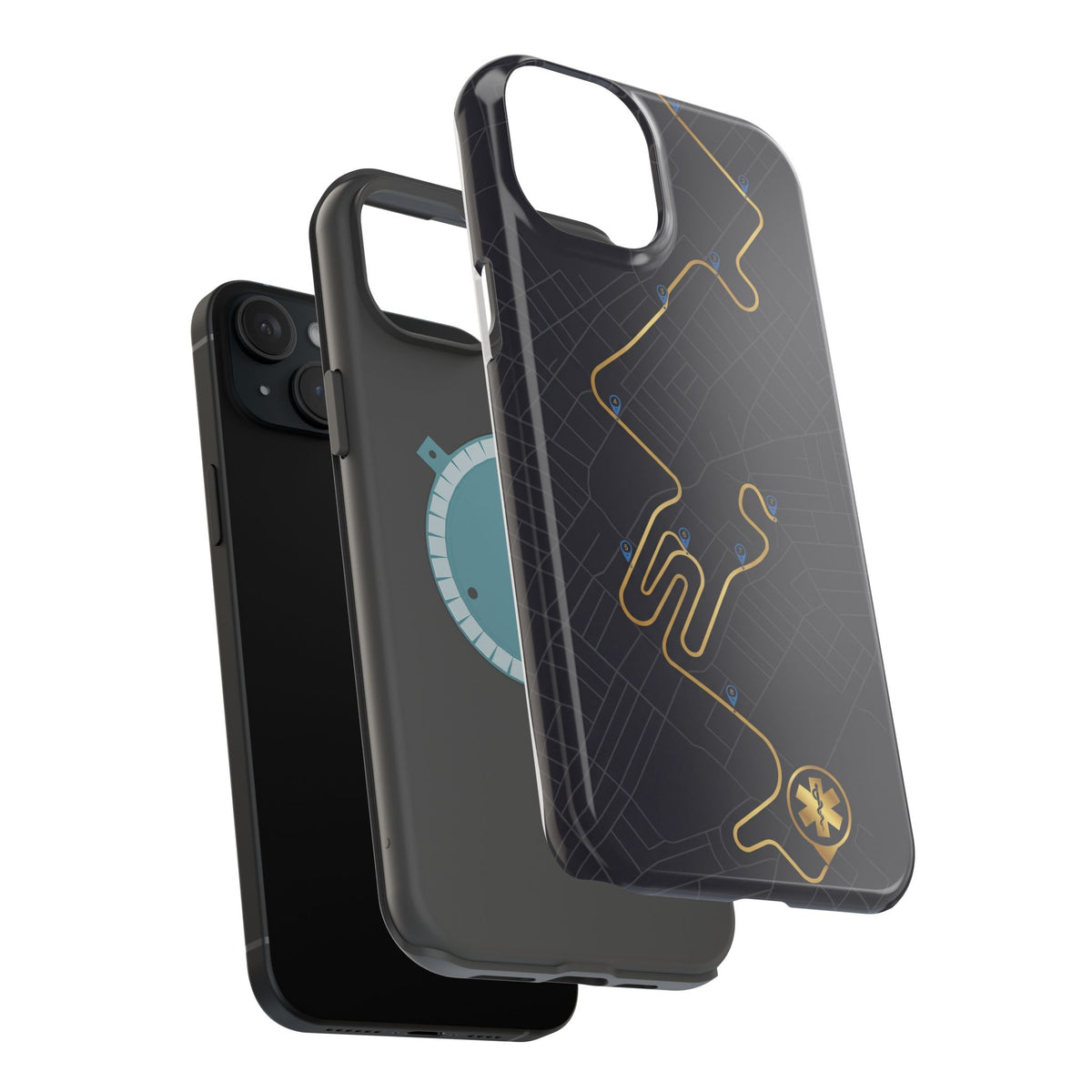 Paramedic/EMT Route Line Phone Case — Magnetic Wireless Charging Cover