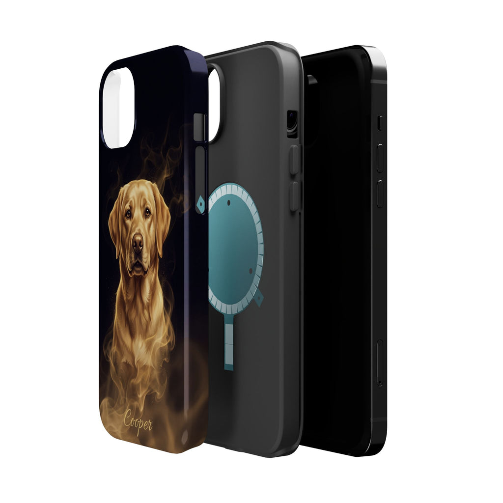 Personalized Gold Smoke Labrador Phone Case — Tough Magnetic Case with Wireless Charging