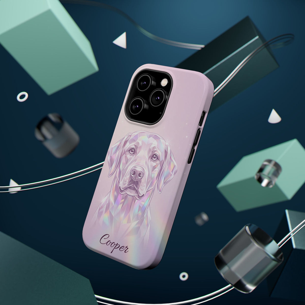 Personalized Crystal Prism Labrador Phone Case — Tough Magnetic Case with Wireless Charging