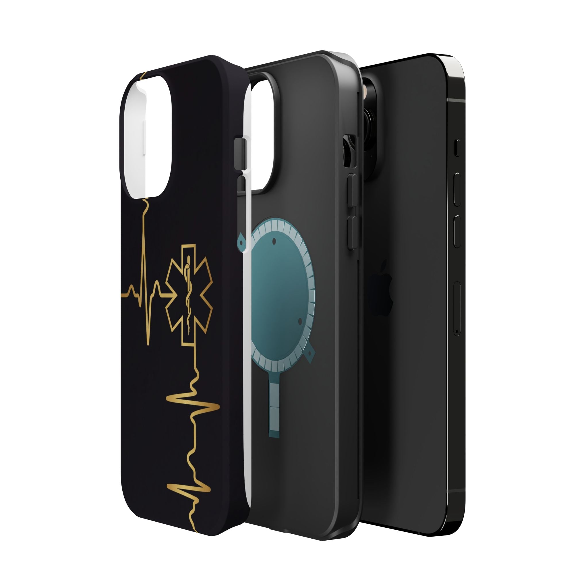 Paramedic/EMT Heartbeat Line Phone Case — Magnetic Wireless Charging Cover