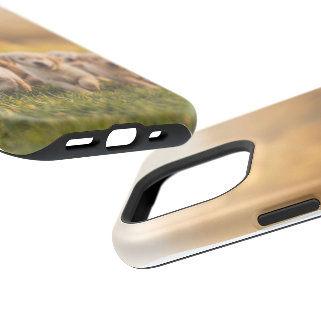 Golden Retriever Puppies Phone Case — Impact-Resistant Wireless Charging Cover