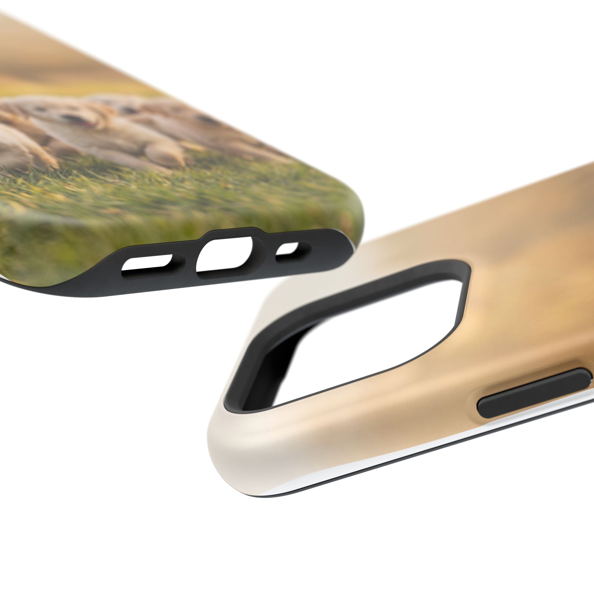 Golden Retriever Puppies Phone Case — Impact-Resistant Wireless Charging Cover