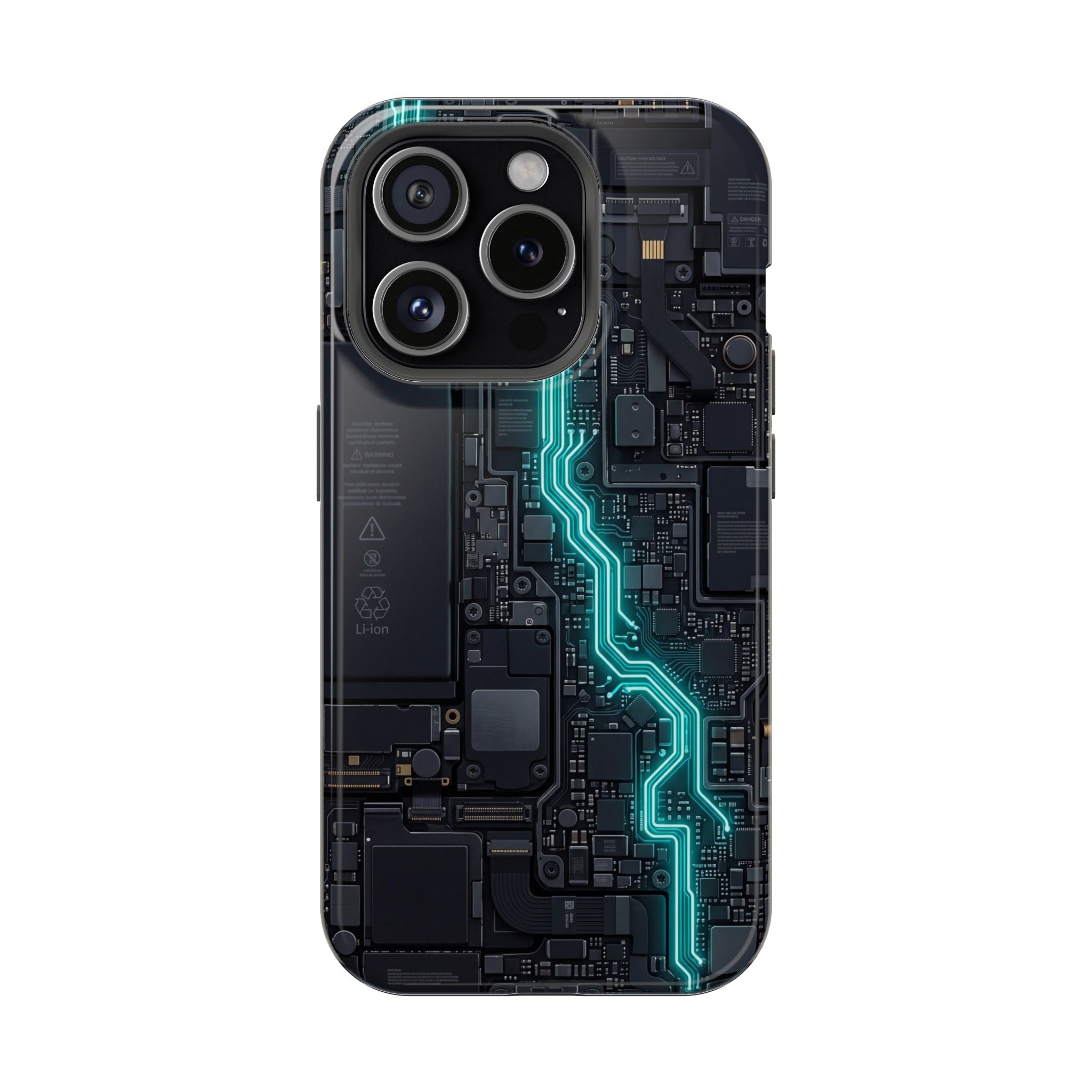 Cyan Bolt Electrician Phone Case — Electric Circuit Wireless Charging Cover