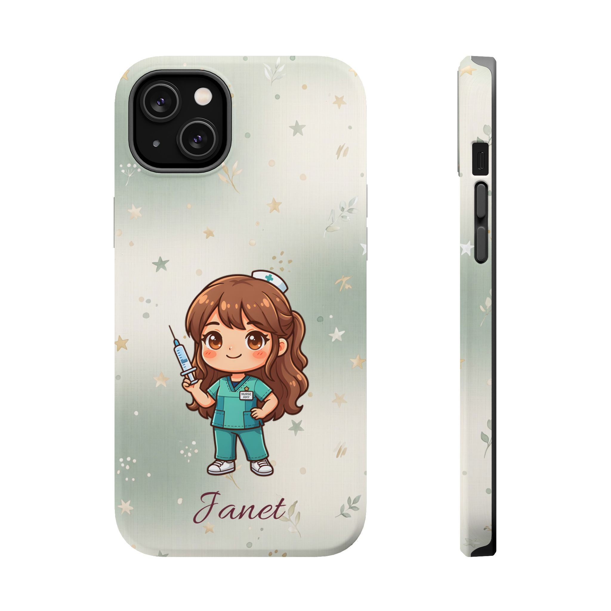 Personalized Nurse with Syringe Phone Case — Wireless Charging Cover
