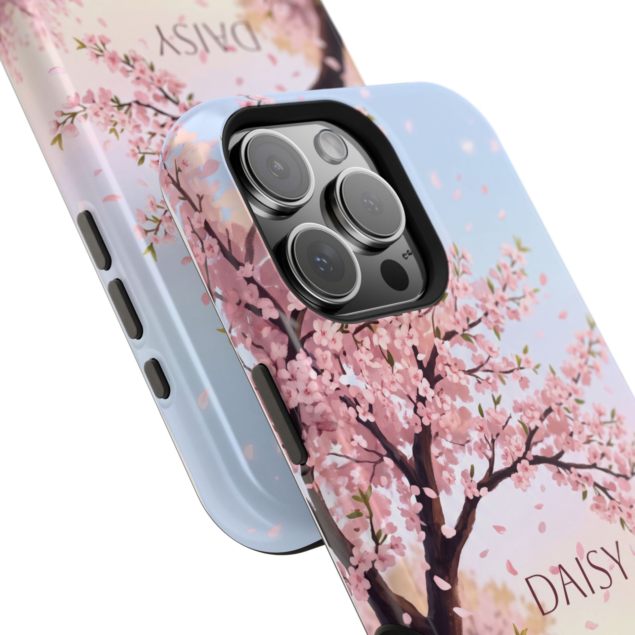 Personalized Dachshund Cherry Blossom Phone Case — Wireless Charging Cover