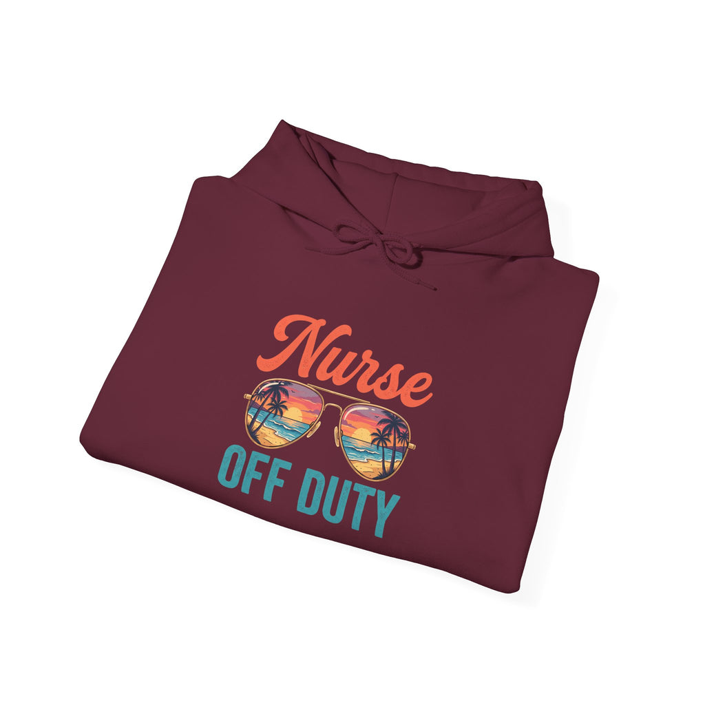 Nurse Off Duty Hoodie — Beach Vacation Nurse Graphic Pullover