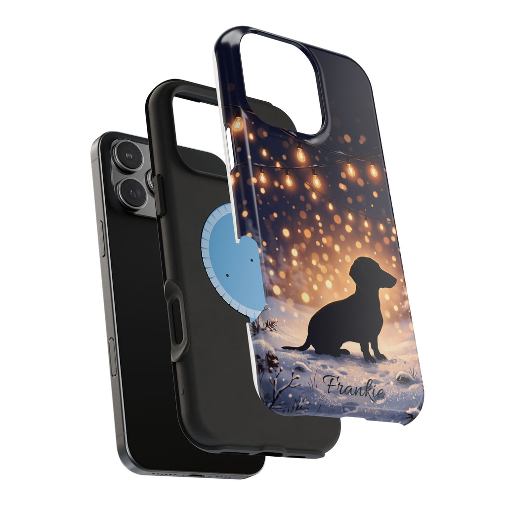 Personalized Dachshund Golden Sparks Phone Case — Wireless Charging Cover