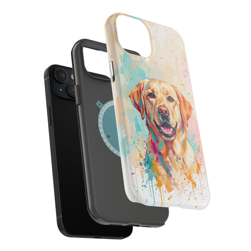 Yellow Labrador Colour Splash Phone Case — Tough Magnetic Case with Wireless Charging